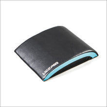 Load image into Gallery viewer, A black LIVEPRO AB Mat with a blue accent, designed for fitness and abdominal support.