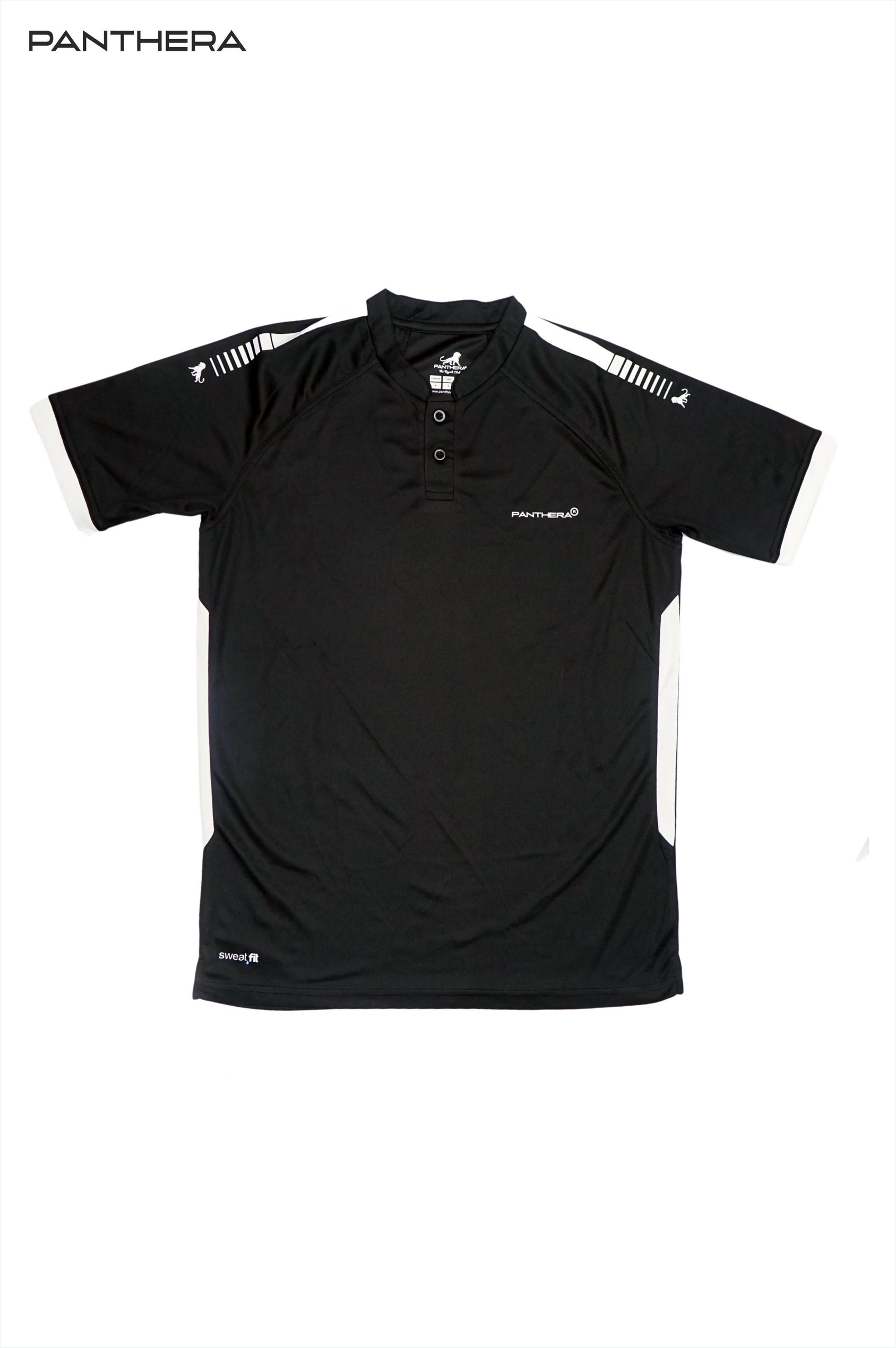 GOLF T-SHIRT BAN COLLAR (BLACK)