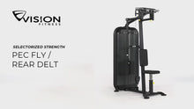 Load and play video in Gallery viewer, Rear delt pec fly machine workout video preview
