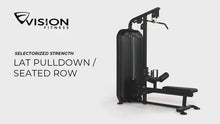 Load and play video in Gallery viewer, Lat pulldown seated row machine workout video preview
