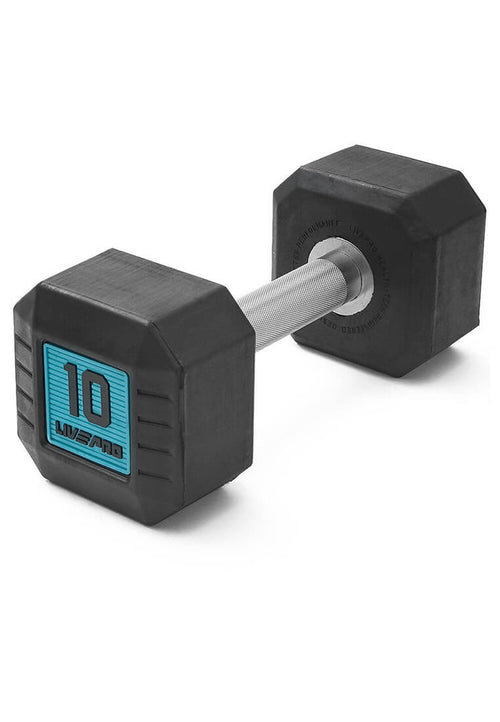 LIVEPRO PREMIUM SQUARE RUBBER DUMBBELL